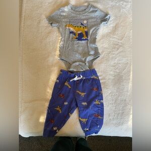 Carter's Gray and Blue Dinosaur Matching Set